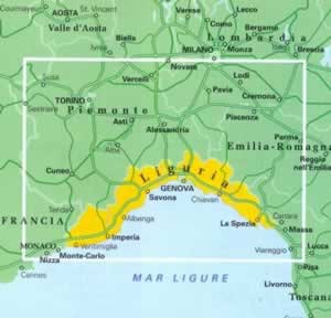 immagine di mappa stradale regionale mappa stradale regionale Liguria - mappa plastificata