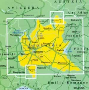 immagine di mappa stradale regionale mappa stradale regionale Lombardia - mappa plastificata