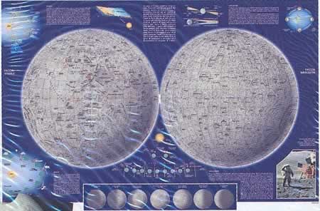 immagine di mappa del cielo mappa del cielo La Luna - mappa astronomica con informazioni sulle eclissi, librazioni, fasi lunari e maree - nuova edizione