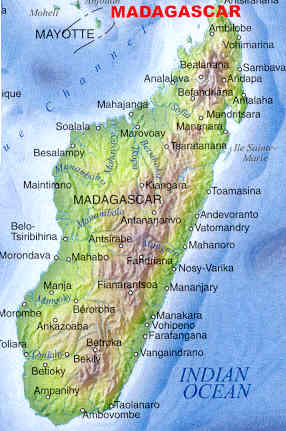 immagine di mappa stradale mappa stradale Madagascar - con Antananarivo - mappa stradale
