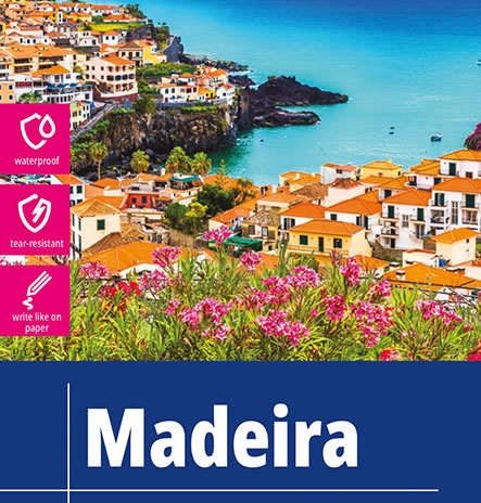 immagine di mappa stradale mappa stradale Madeira - mappa escursionistica e stradale - con sentieri, spiagge, percorsi panoramici, parchi e riserve naturali - impermeabile e antistrappo - nuova edizione