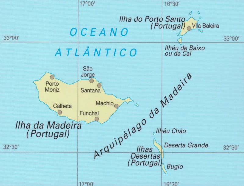 immagine di mappa stradale mappa stradale Madeira - mappa escursionistica e stradale - con sentieri, spiagge, percorsi panoramici, parchi e riserve naturali - impermeabile e antistrappo - nuova edizione