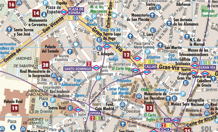immagine di mappa di città mappa di città Madrid - mappa della città plastificata, impermeabile, scrivibile e anti-strappo - dettagliata e facile da leggere, con trasporti pubblici, attrazioni e luoghi di interesse - nuova edizione