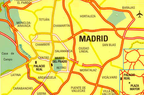 immagine di mappa di città mappa di città Madrid - mappa della città a spirale - formato tascabile