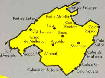 immagine di mappa stradale mappa stradale Maiorca / Mallorca