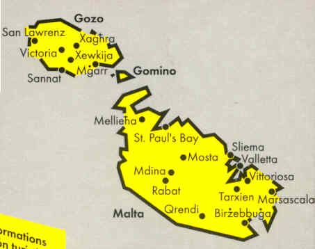 immagine di mappa stradale mappa stradale Malta - Gozo