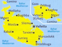 immagine di mappa topografica mappa topografica n.235 - Malta, Gozo, Valletta, Comino, Rabat, Mosta, Sliema - con sentieri, spiagge e luoghi panoramici - compatibile con GPS - nuova edizione