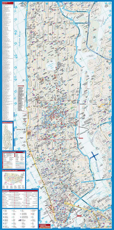 immagine di mappa di città mappa di città Manhattan - mappa della città plastificata, impermeabile, scrivibile e anti-strappo - dettagliata e facile da leggere, con trasporti pubblici, attrazioni e luoghi di interesse - nuova edizione