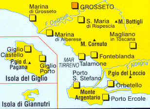 immagine di mappa topografica mappa topografica n.651 - Maremma, Argentario, Grosseto, Isola del Giglio