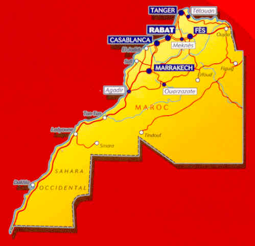 immagine di mappa stradale mappa stradale n.742 - Marocco - con Marrakech, Agadir, Casablanca, Rabat, Tanger, Fes e Sahara Occidentale