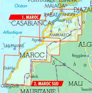 immagine di mappa stradale mappa stradale Marocco / Morocco / Maroc / Marokko plastificata