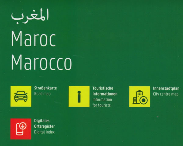immagine di mappa stradale mappa stradale Marocco / Morocco / Marokko - con Marrakech, Agadir, Casablanca, Rabat, Tanger, Figuig, Fes, Dakhla - mappa stradale - con oasi, luoghi panoramici, spiagge, strade e piste - EDIZIONE Marzo 2023