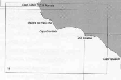 immagine di carta nautica carta nautica 18 - Da Marsala a Sciacca