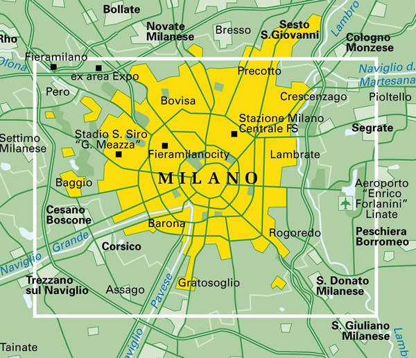 immagine di mappa di città mappa di città Milano - mappa della città - nuova edizione
