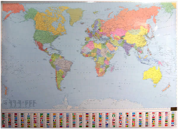 immagine di mappa murale mappa murale Il Mondo Politico, Planisfero, plastificato - edizione 2013