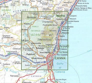 immagine di mappa topografica mappa topografica Monte Etna, Alcantara, Simeto