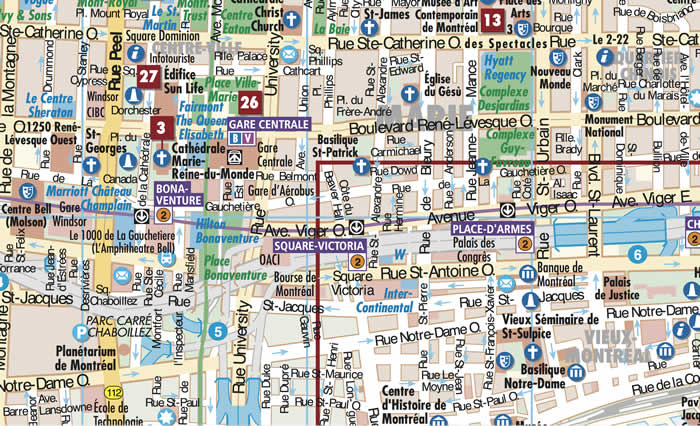 immagine di mappa di città mappa di città Montreal - mappa della città plastificata, impermeabile, scrivibile e anti-strappo - dettagliata e facile da leggere, con trasporti pubblici, attrazioni e luoghi di interesse - nuova edizione