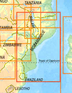 immagine di mappa stradale mappa stradale Mozambique / Mozambico