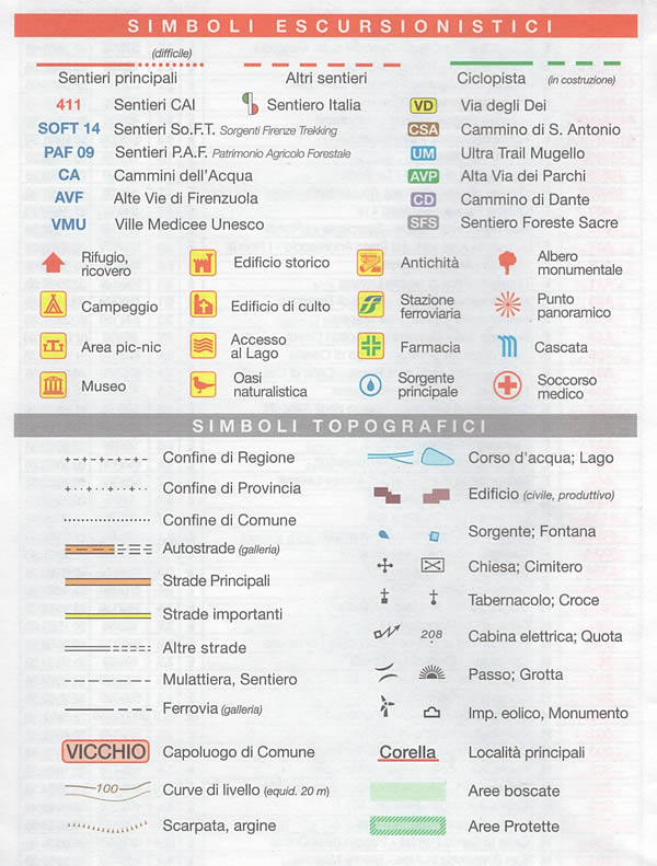 immagine di mappa topografica mappa topografica n.02 - Mugello - dalla Calvana al Falterona - Via degli Dei, Sentiero Italia, Alta Via dei Parchi, Cammino di Dante, Sentiero delle Foreste Sacre, Cammino di Sant'Antonio, Via Romea dei Guidi - con Barberino di Mugello, Scarperia, S. Piero a Sieve, Vicchio, Borgo San Lorenzo, Dicomano, Londa, San Godenzo - carta escursionistica dei sentieri - con rifugi, sentieri CAI numerati, sorgenti, cascate, punti panoramici, aree pic-nic e campeggi - EDIZIONE 2026