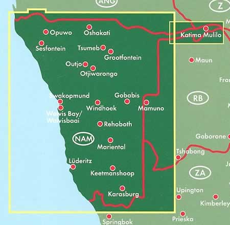immagine di mappa stradale mappa stradale Namibia - edizione 2013