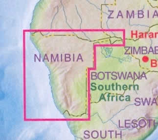 immagine di mappa stradale mappa stradale Namibia - con Swakopmund, Windhoek