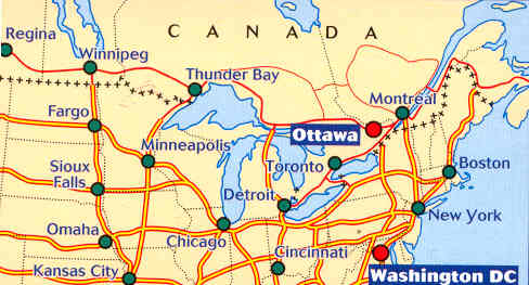 immagine di mappa stradale mappa stradale 583 - USA NordEst, Canada Est