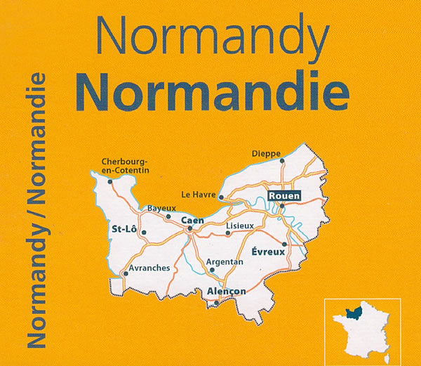 immagine di mappa stradale mappa stradale Normandia / Normandie / Normandy - con Rouen, Caen, Dieppe, Le Havre, Lisieux, Evreux, Argentan, Alençon, Bayeux, Saint-Lô, Avranches, Cherbourg-Octeville - mappa stradale Michelin n.513 - con stazioni di servizio e autovelox - EDIZIONE 2024