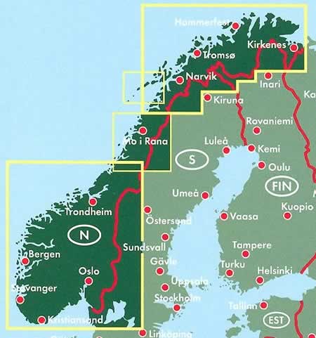 immagine di mappa stradale mappa stradale Norvegia