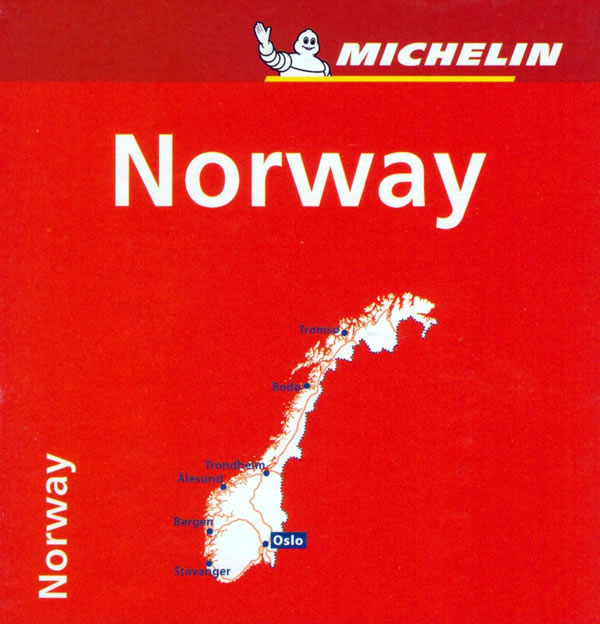 immagine di mappa stradale mappa stradale Norvegia - con Oslo, Bergen, Stavanger,  Ålesund, Tromsø - mappa stradale Michelin n.752 - nuova edizione
