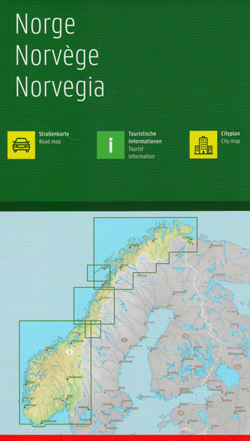 immagine di mappa stradale mappa stradale Norvegia - con Oslo, Stavanger, Molde, Bodø, Oslo, Drammen, Sarpsborg, Hamar, Lillehammer, Skien, Kristiansand, Arendal, Bergen, Leikanger, Trondheim, Tromsø, Vadsø - EDIZIONE Luglio 2022