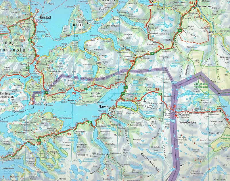 immagine di mappa stradale mappa stradale Norvegia Nord - mappa stradale - con cartografia dettagliata ed aggiornata - EDIZIONE 2024