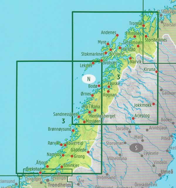 immagine di mappa stradale mappa stradale Norvegia Nord - mappa stradale - con cartografia dettagliata ed aggiornata - EDIZIONE 2024