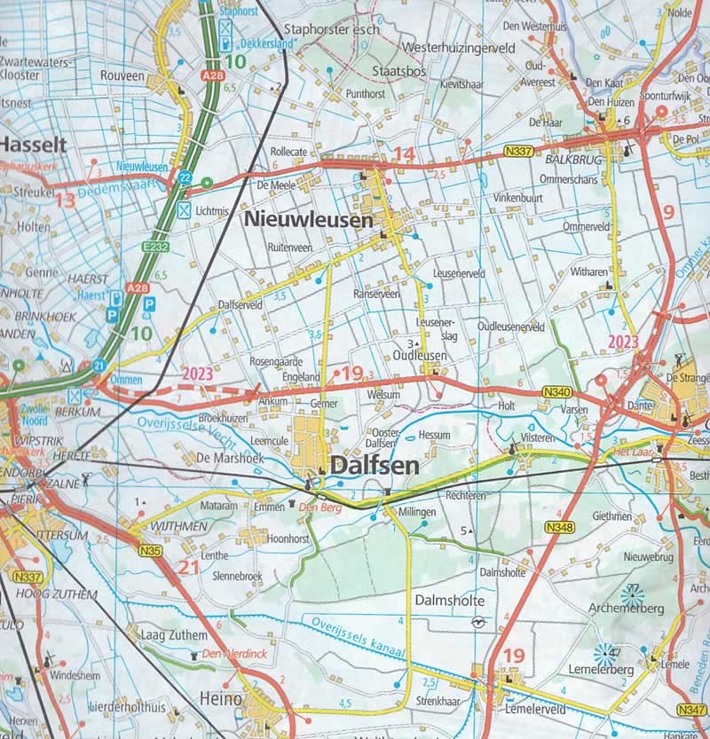 immagine di mappa stradale mappa stradale Olanda e Paesi Bassi/Nederland/Netherlands - con Amsterdam, Rotterdam, Eindhoven, Utrecht, Groningen, Den Haag/L'Aia - EDIZIONE 2023