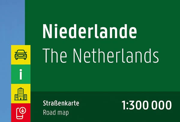 immagine di mappa stradale mappa stradale Olanda / Paesi Bassi / Nederland / Netherlands - con Amsterdam, Rotterdam, Eindhoven, Utrecht, Groningen, Den Haag/L'Aia