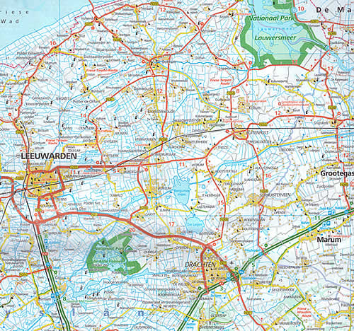 immagine di mappa stradale mappa stradale Olanda, Paesi Bassi/Nederland/Netherlands - con Amsterdam, Rotterdam, Eindhoven, Utrecht, Groningen, Den Haag/L'Aia - EDIZIONE 2025