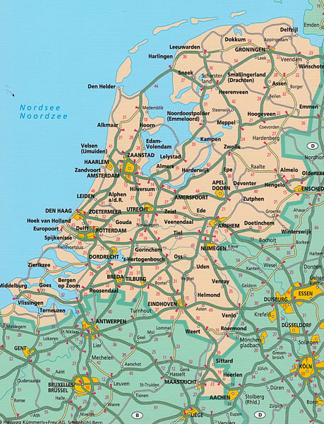 immagine di mappa stradale mappa stradale Olanda, Paesi Bassi/Nederland/Netherlands - con Amsterdam, Rotterdam, Eindhoven, Utrecht, Groningen, Den Haag/L'Aia - EDIZIONE 2024