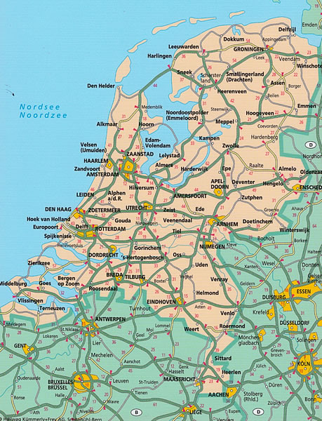 immagine di mappa stradale mappa stradale Olanda, Paesi Bassi/Nederland/Netherlands - con Amsterdam, Rotterdam, Eindhoven, Utrecht, Groningen, Den Haag/L'Aia - EDIZIONE 2025