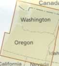 immagine di mappa stradale mappa stradale n.1 - USA Nord-Ovest - Oregon/Washington States (con le città di Seattle, Tacoma, Spokane, Portland - non include Washington D.C.) - Mappa Plastificata