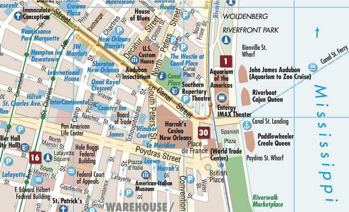 immagine di mappa di città mappa di città New Orleans - mappa della città plastificata, impermeabile, scrivibile e anti-strappo - dettagliata e facile da leggere, con trasporti pubblici, attrazioni e luoghi di interesse - nuova edizione