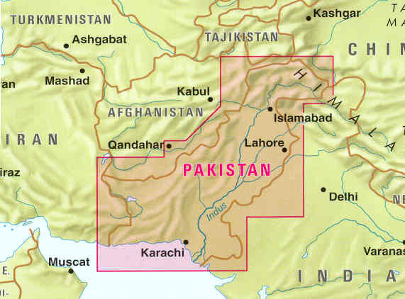 immagine di mappa stradale mappa stradale Pakistan