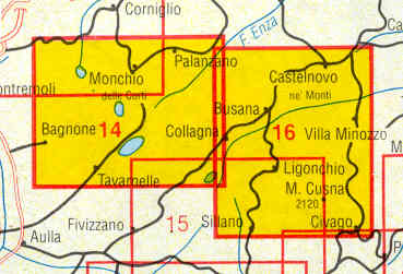 immagine di mappa topografica mappa topografica 14/16 - Parco del Gigante - Appennino Reggiano, Parmense e Lunigiana