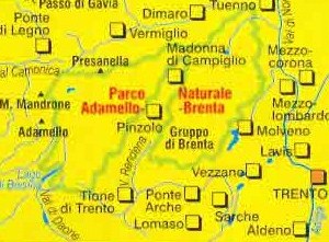 immagine di mappa topografica mappa topografica n.070 - Parco Naturale Adamello-Brenta - con Ponte di Legno, Madonna di Campiglio, Trento, Val di Non, Val Camonica
