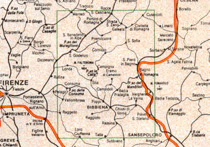 immagine di mappa topografica mappa topografica Parco Nazionale Foreste Casentinesi, M. Falterona, Campiglia, Casentino, Mugello