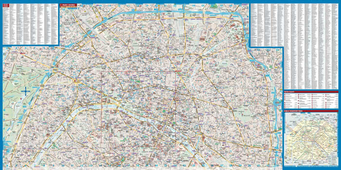 immagine di mappa di città mappa di città Paris / Parigi - mappa della città plastificata, impermeabile, scrivibile e anti-strappo - dettagliata e facile da leggere, con trasporti pubblici, attrazioni e luoghi di interesse - nuova edizione
