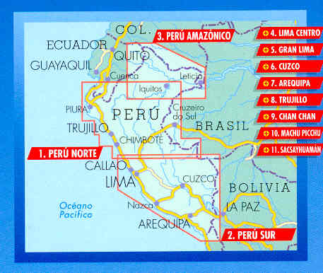 immagine di mappa stradale mappa stradale Peru / Perù