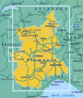 immagine di mappa stradale regionale mappa stradale regionale Piemonte, Valle d'Aosta - mappa stradale - nuova edizione