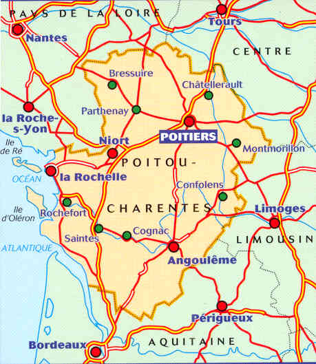 immagine di mappa stradale regionale mappa stradale regionale 521 - Poitou-Charentes / regione della Francia (nuova ed.)