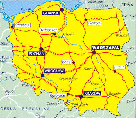 immagine di mappa stradale mappa stradale 720 - Polonia