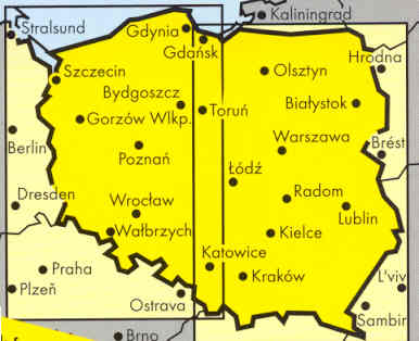 immagine di mappa stradale mappa stradale Polonia \ Poland \ Polen \ Polska \ Pologne
