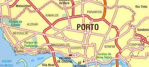 immagine di mappa di città mappa di città n.85 - Porto - mappa della città